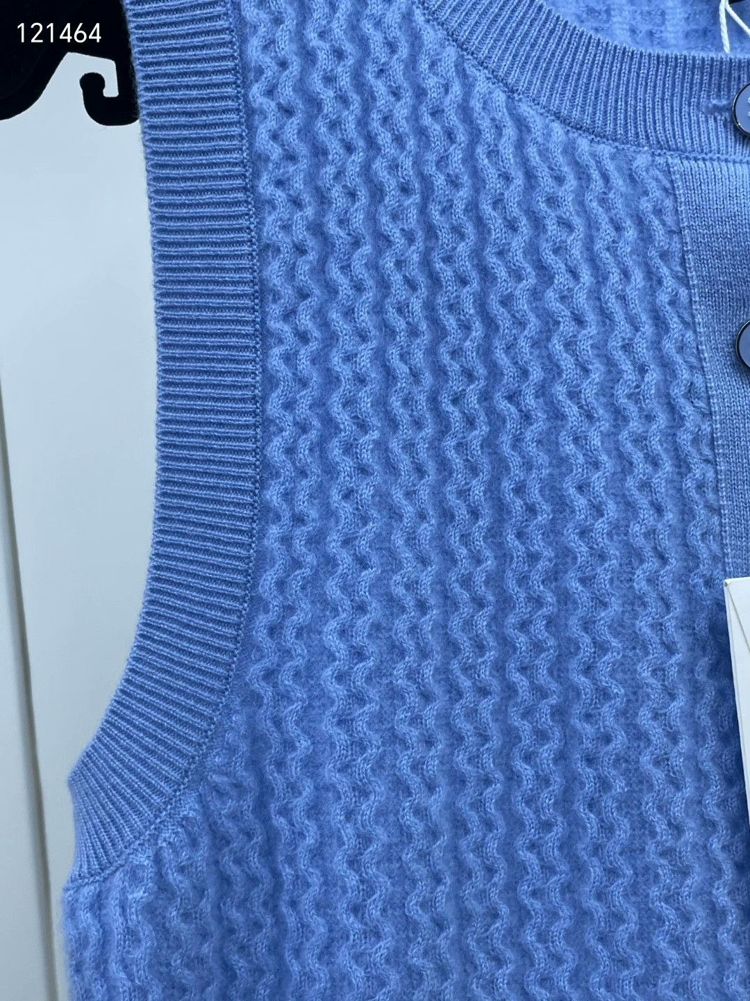 Chanel Chanel 24B Blue Knit Cashmere Vest Size XXS / US 00 / IT 34 - 4 Thumbnail