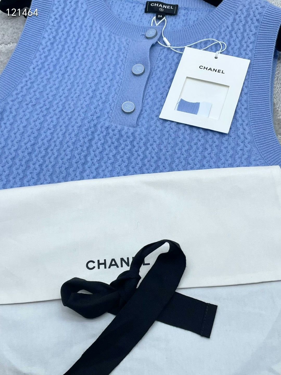 Chanel Chanel 24B Blue Knit Cashmere Vest Size XXS / US 00 / IT 34 - 7 Thumbnail