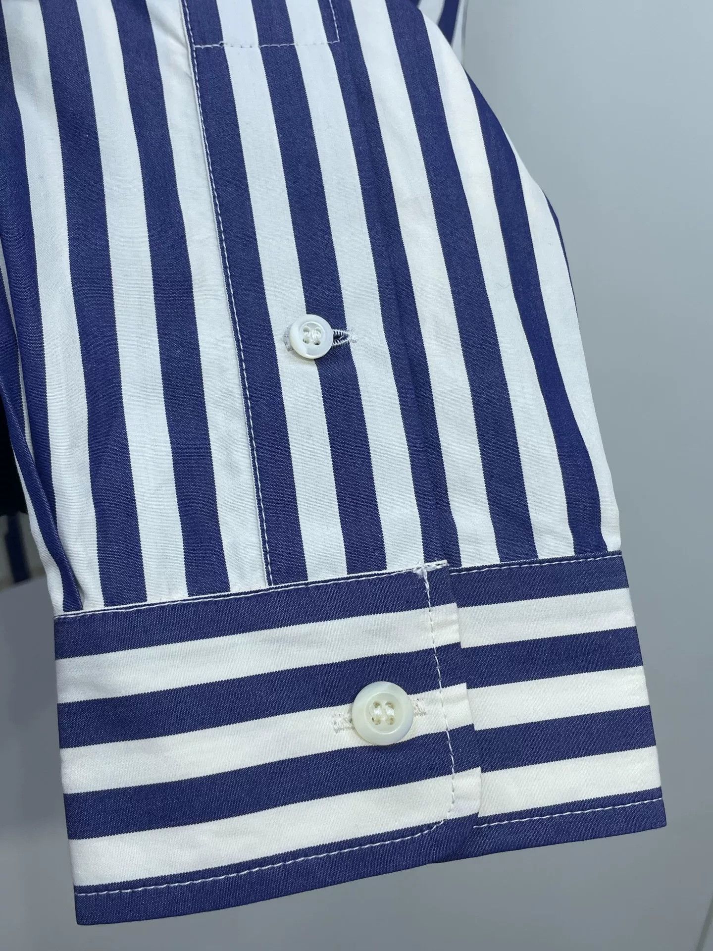 Miu Miu Miu Miu Blue White Striped Zip Shirt Size XS / US 0-2 / IT 36-38 - 3 Thumbnail