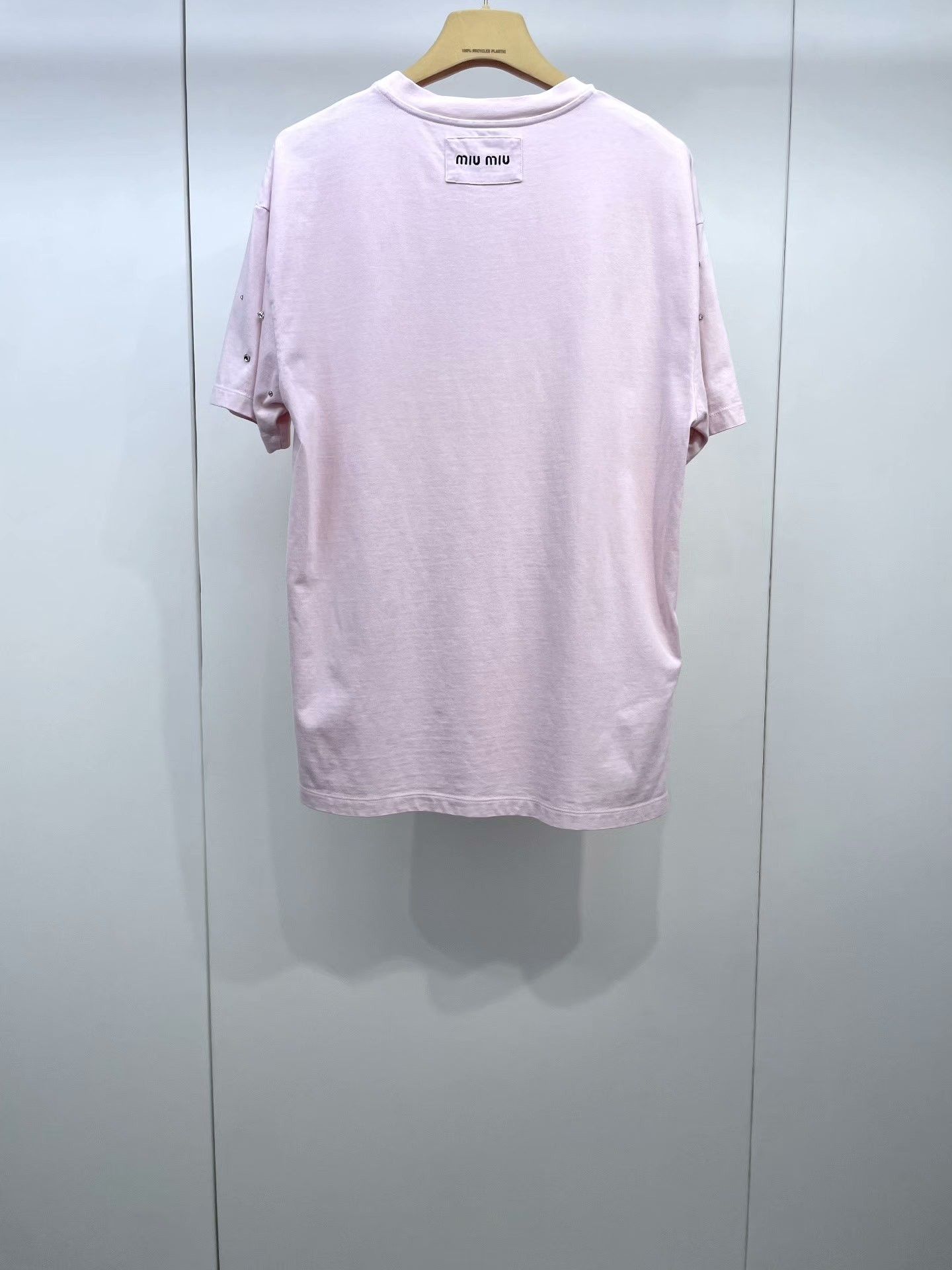 Miu Miu Miu Miu Pink Rhinestone Short-Sleeve T-Shirt Size XS / US 0-2 / IT 36-38 - 2 Thumbnail