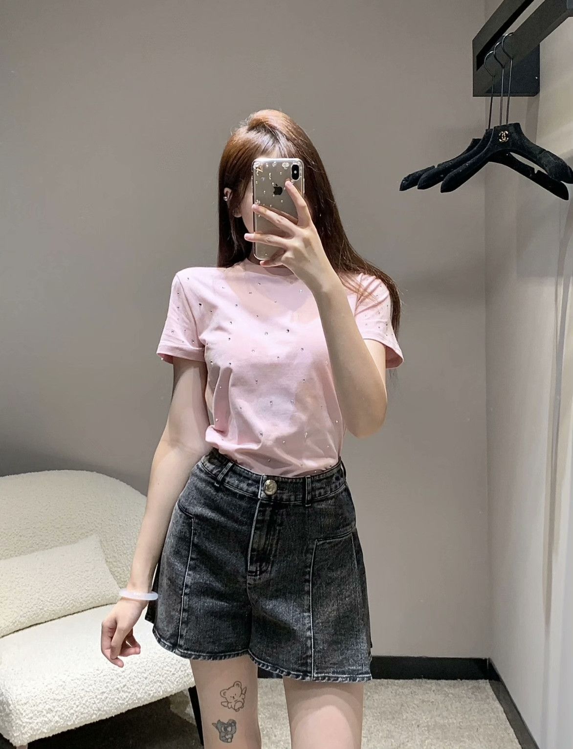 Miu Miu Miu Miu Pink Rhinestone Short-Sleeve T-Shirt Size XS / US 0-2 / IT 36-38 - 9 Thumbnail