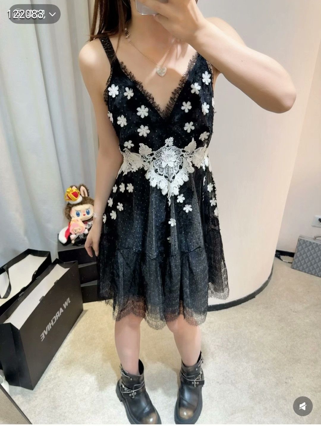 Dior Dior Rhinestone Letter Backless Dress Size XXS / US 00 / IT 34 - 7 Thumbnail