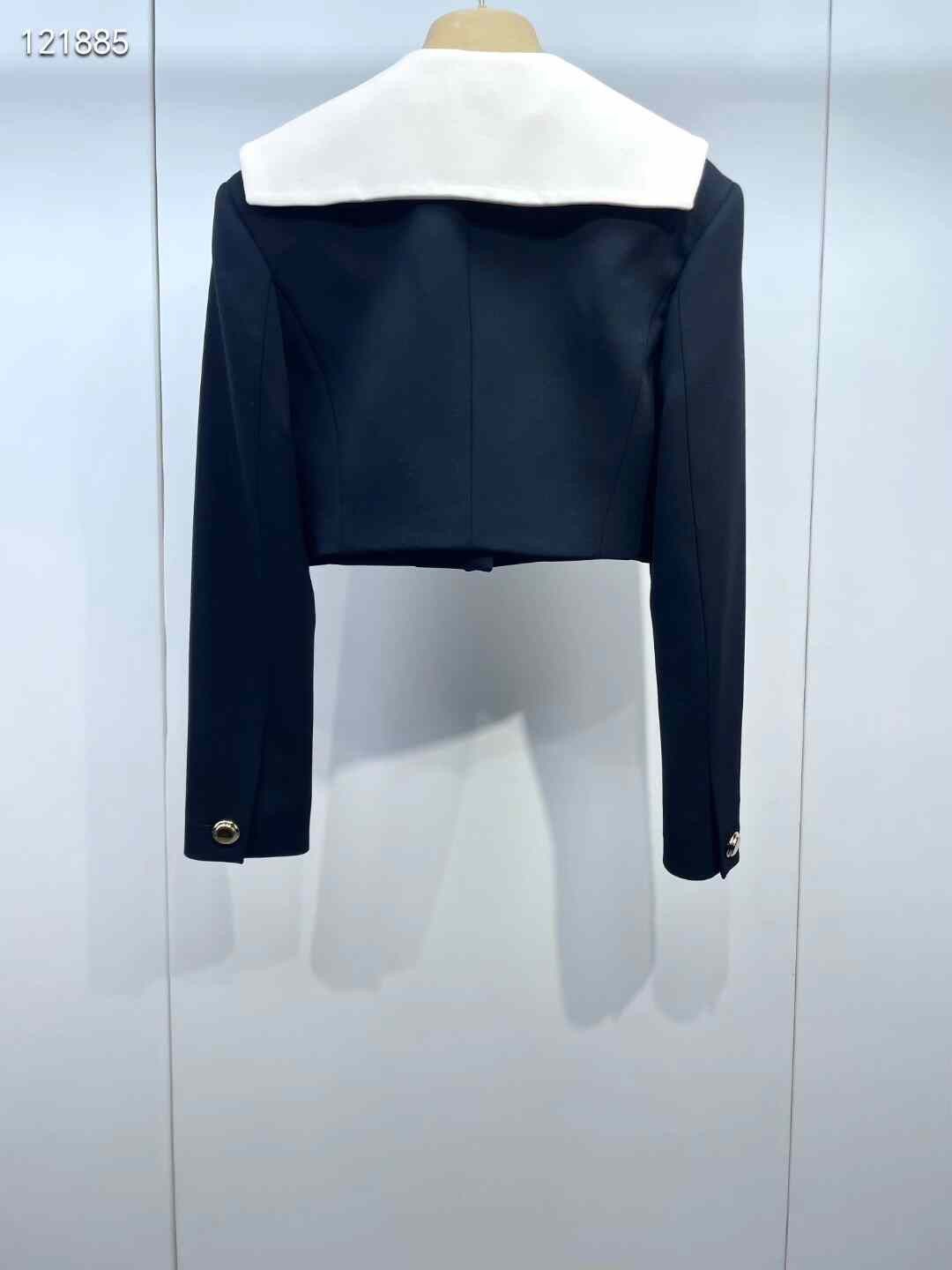 Miu Miu Miu Miu Black White Lapel Short Coat Size XS / US 0-2 / IT 36-38 - 2 Thumbnail