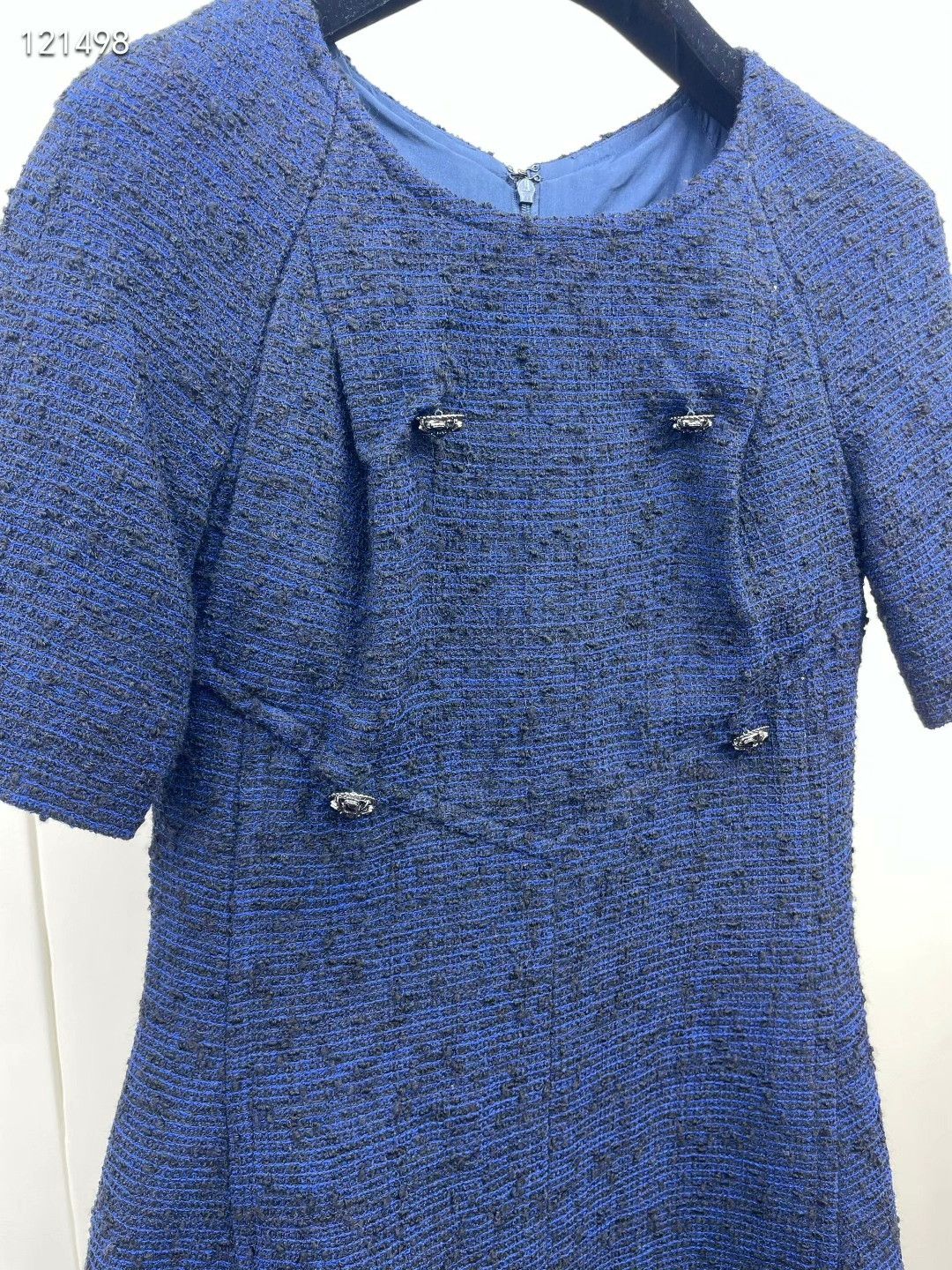 Chanel Chanel Navy Tweed Dress Size XXS / US 00 / IT 34 - 3 Thumbnail