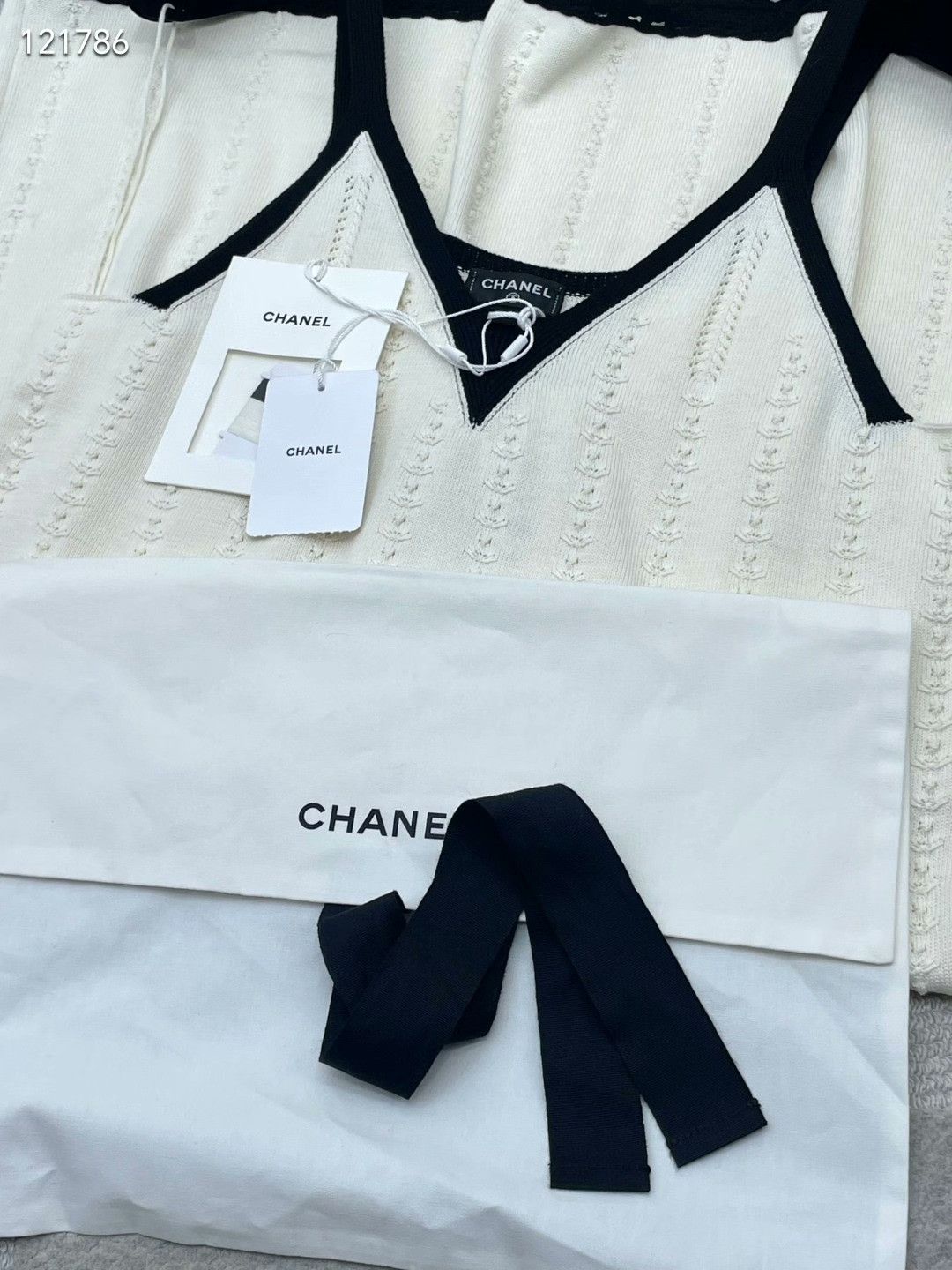 Chanel Chanel 26P Milk White Knit Camisole Dress Size S / US 4 / IT 40 - 6 Thumbnail