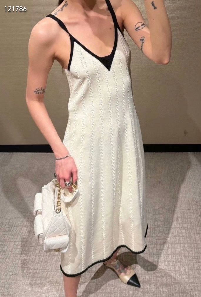 Chanel Chanel 26P Milk White Knit Camisole Dress Size S / US 4 / IT 40 - 8 Thumbnail