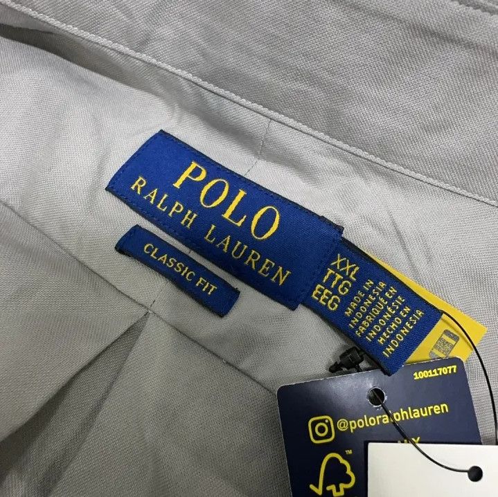 Polo Ralph Lauren Polo Ralph Lauren Gray Long Sleeve Oxford Shirt Size US XXL / EU 58 / 5 - 6 Thumbnail