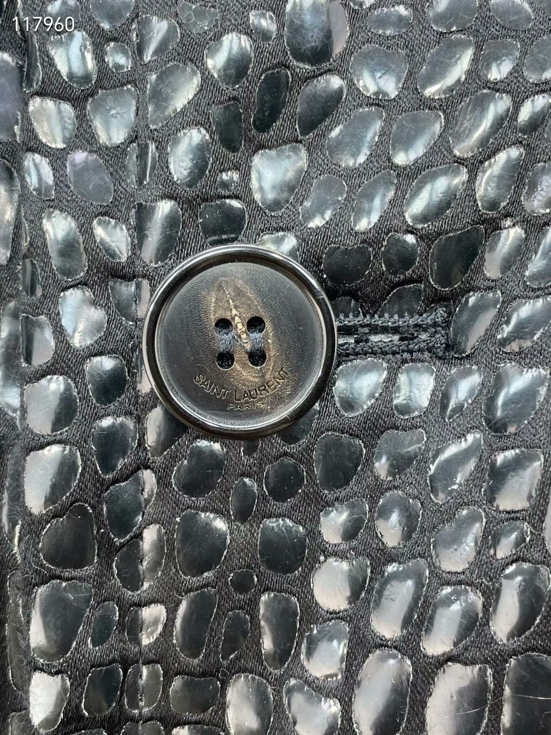 Saint Laurent Paris Saint Laurent FW22 Black Croc Leather Jacket Size XS / US 0-2 / IT 36-38 - 4 Thumbnail
