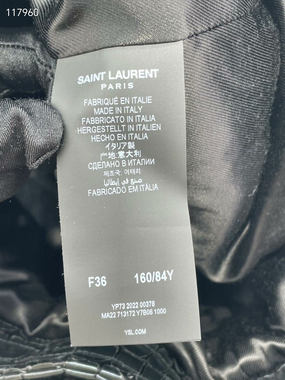 Saint Laurent Paris Saint Laurent FW22 Black Croc Leather Jacket Size XS / US 0-2 / IT 36-38 - 7 Thumbnail