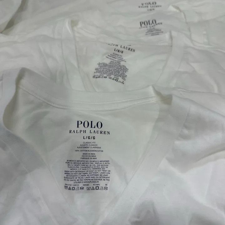 Polo Ralph Lauren Polo Ralph Lauren Men's White V-Neck T-Shirt 5-Pack Size US L / EU 52-54 / 3 - 5 Thumbnail