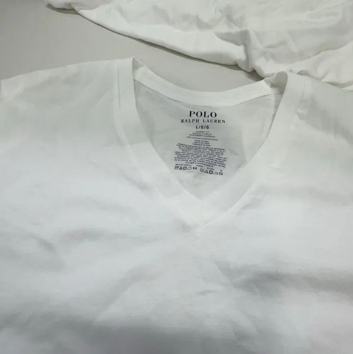 Polo Ralph Lauren Polo Ralph Lauren Men's White V-Neck T-Shirt 5-Pack Size US L / EU 52-54 / 3 - 6 Thumbnail