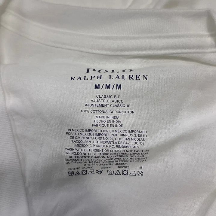 Polo Ralph Lauren Polo Ralph Lauren Men's V-Neck T-Shirt 5-Pack White Size US M / EU 48-50 / 2 - 5 Thumbnail