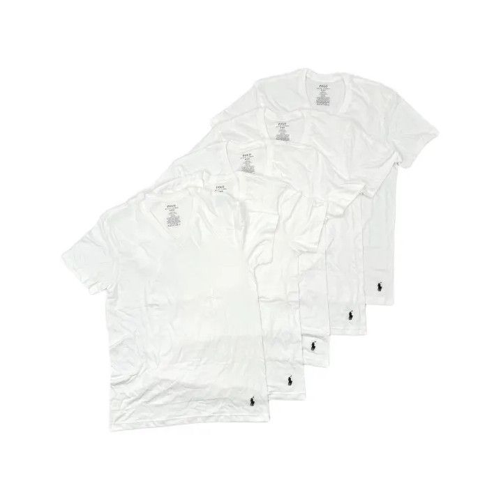 Polo Ralph Lauren Polo Ralph Lauren Men's V-Neck T-Shirt 5-Pack White Size US M / EU 48-50 / 2 - 2 Thumbnail
