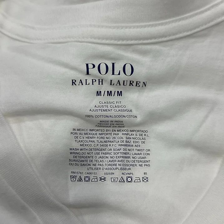 Polo Ralph Lauren Polo Ralph Lauren Men's V-Neck T-Shirt 5-Pack White Size US M / EU 48-50 / 2 - 9 Thumbnail