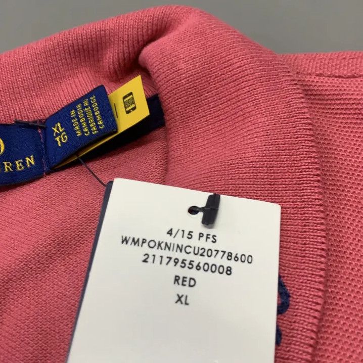 Polo Ralph Lauren Polo Ralph Lauren Coral Red Short Sleeve Polo Size US XL / EU 56 / 4 - 5 Thumbnail