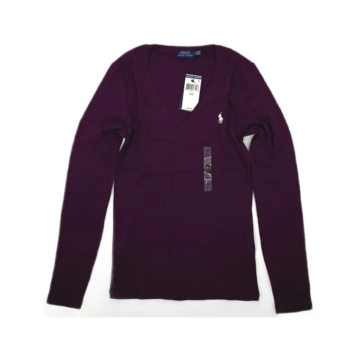 Polo Ralph Lauren Polo Ralph Lauren Solid Pony Embroidered V-Neck Long-Sleeve T-Shirt Size US M / EU 48-50 / 2 - 2 Thumbnail