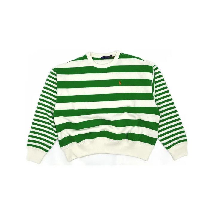 Polo Ralph Lauren Polo Ralph Lauren Unisex Green White Stripe Sweatshirt Size US M / EU 48-50 / 2 - 2 Thumbnail