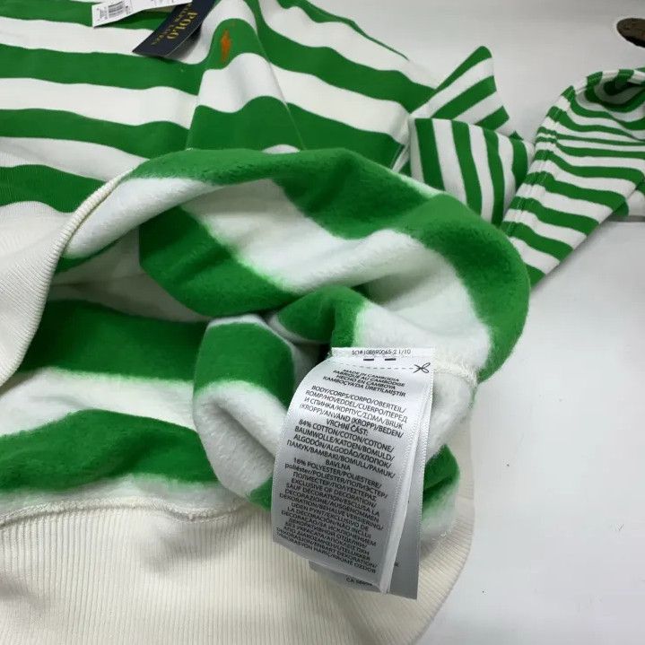 Polo Ralph Lauren Polo Ralph Lauren Unisex Green White Stripe Sweatshirt Size US M / EU 48-50 / 2 - 4 Thumbnail