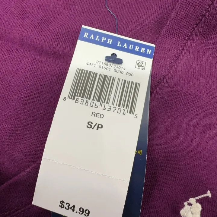 Polo Ralph Lauren Polo Ralph Lauren Purple V-Neck Long-Sleeve T-Shirt Size US S / EU 44-46 / 1 - 4 Thumbnail