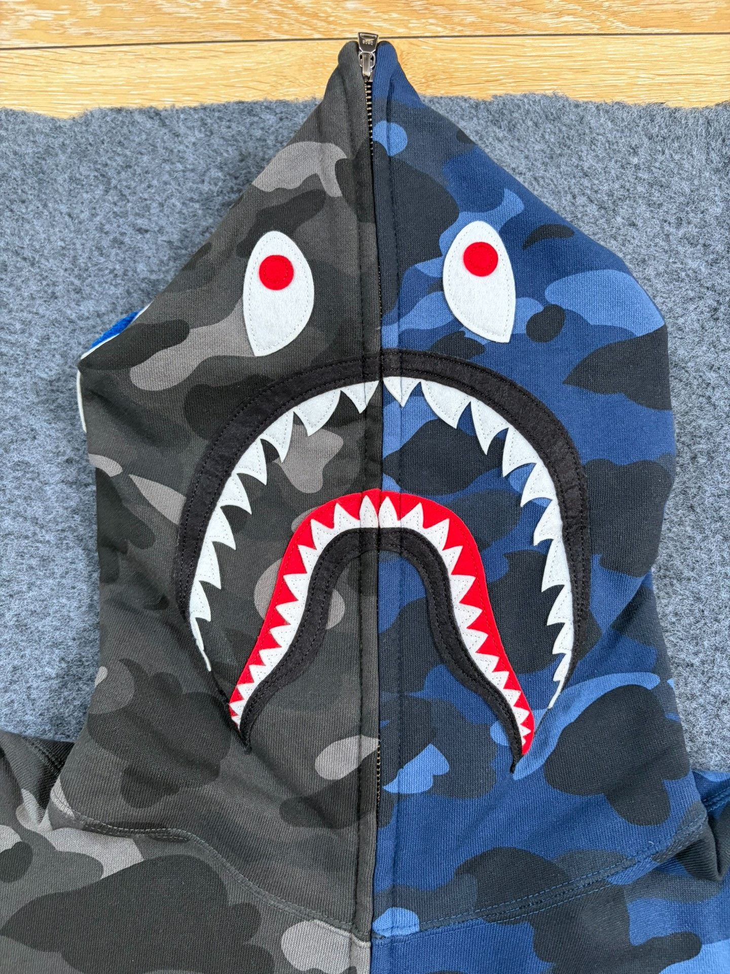 Bape Bape X Blue-black Shark Sweatshirt Size US XXL / EU 58 / 5 - 3 Thumbnail