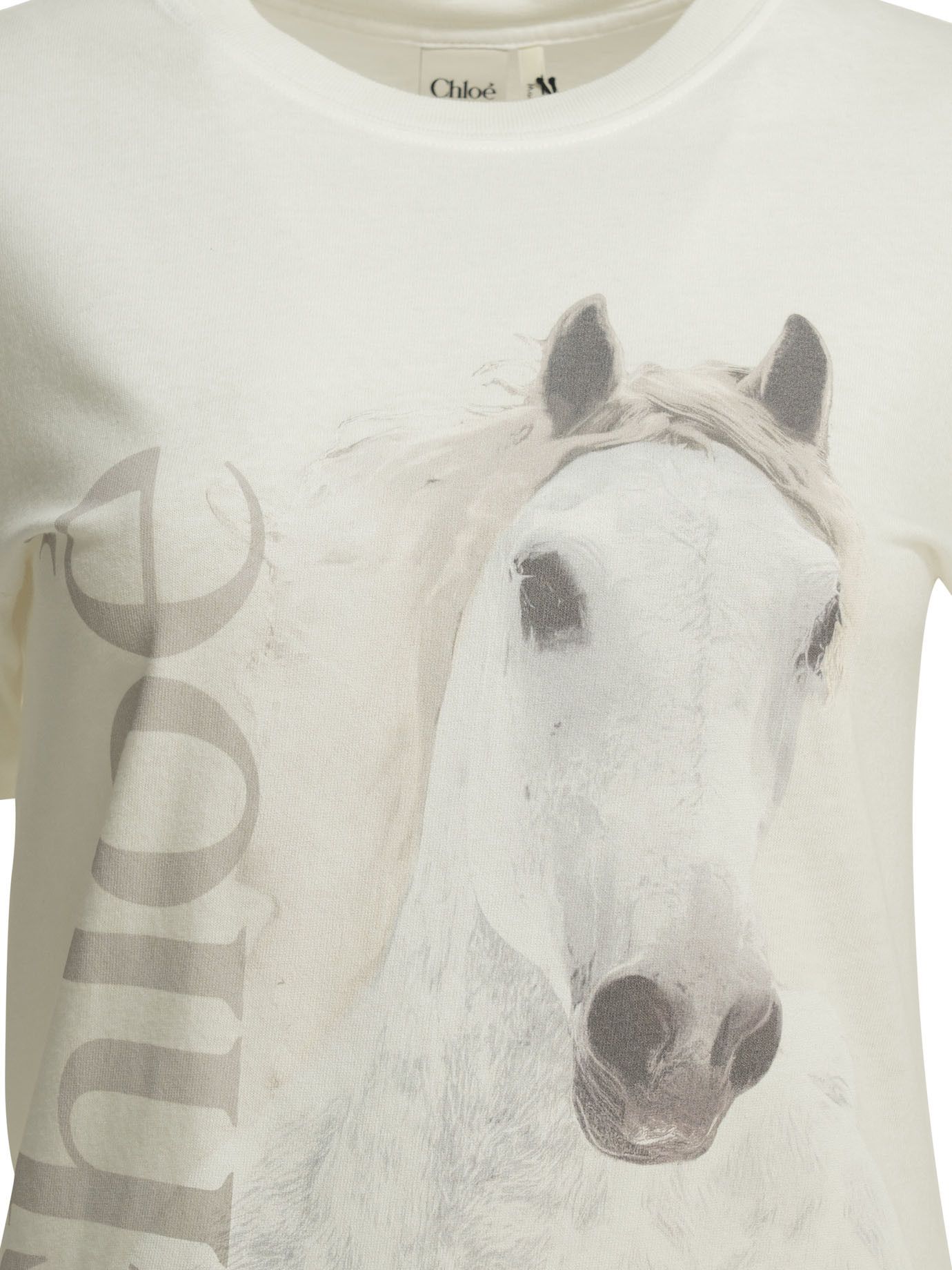 Chloé Crew-Neck T-Shirt With Logo tag size M Women - USA Duties Paid