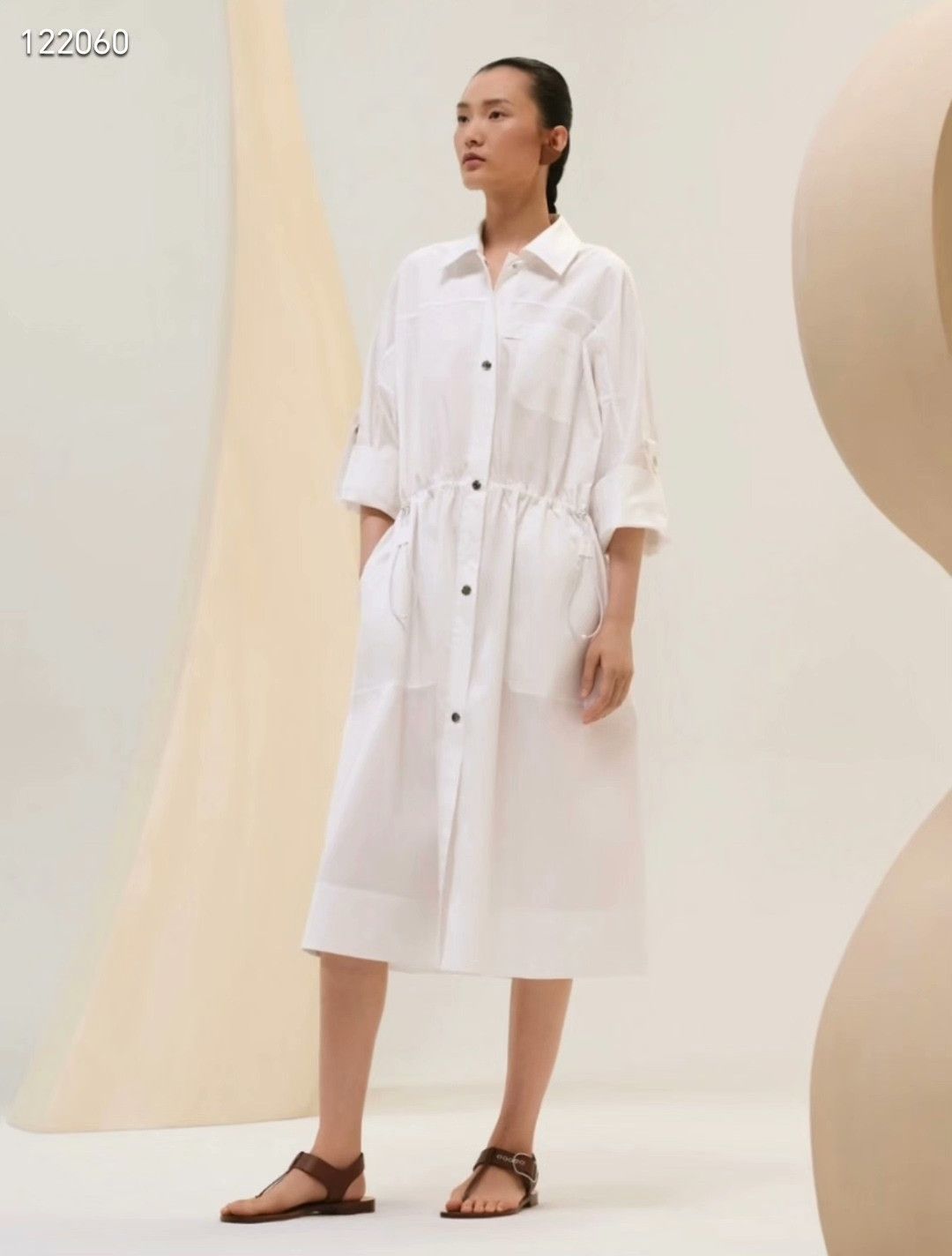 Hermes Hermes White Drawstring Dress Size XXS / US 00 / IT 34 - 8 Thumbnail