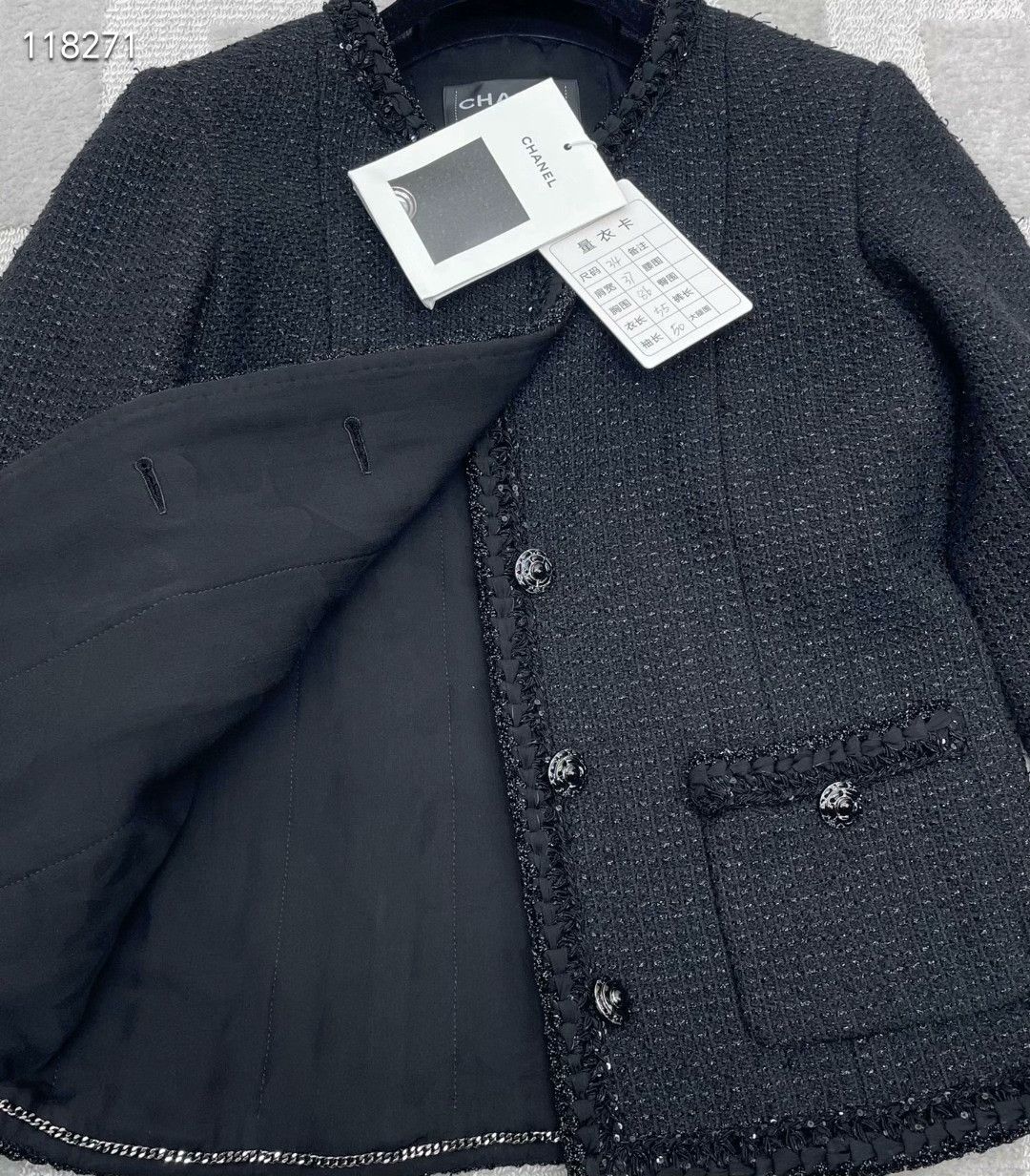 Chanel Chanel 25S Black Shimmer Jacket Size XXS / US 00 / IT 34 - 4 Thumbnail
