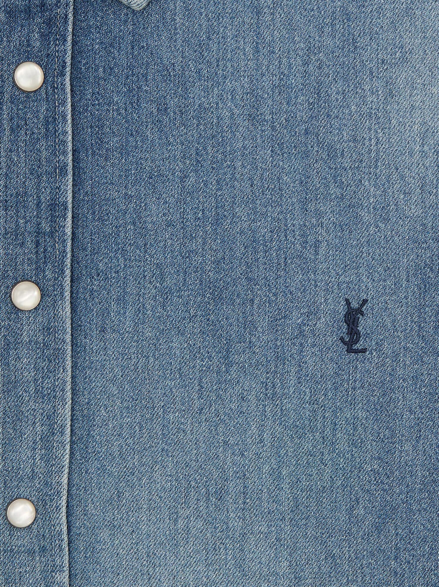 Yves Saint Laurent Saint Laurent Cassandre Horizon Blue Denim Shirt Tag Size M Men - USA Tariffs Included Size US M / EU 48-50 / 2 - 3 Thumbnail