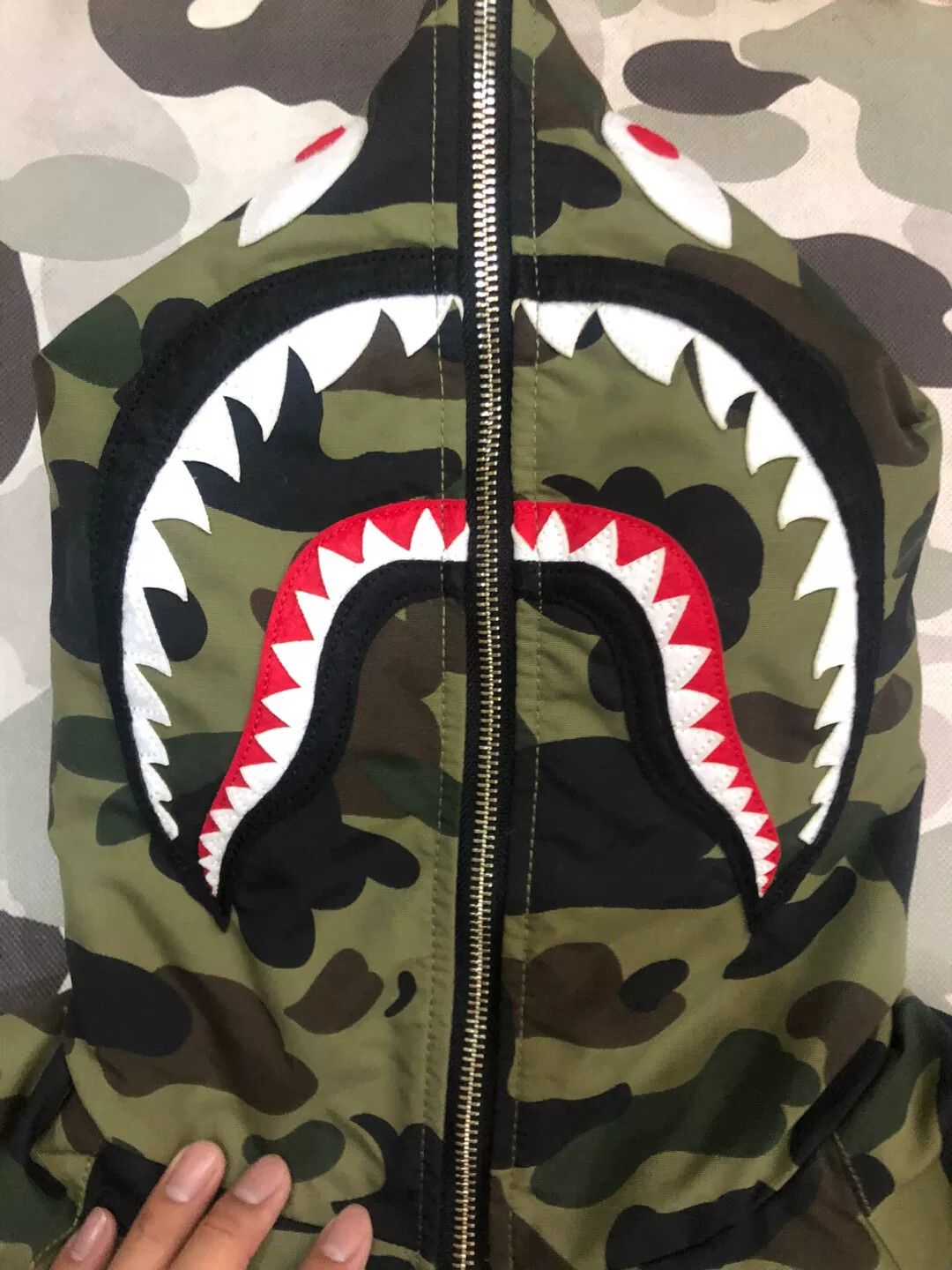 Bape Bape Green Shark Denim Designer Size US 34 / EU 50 - 2 Thumbnail