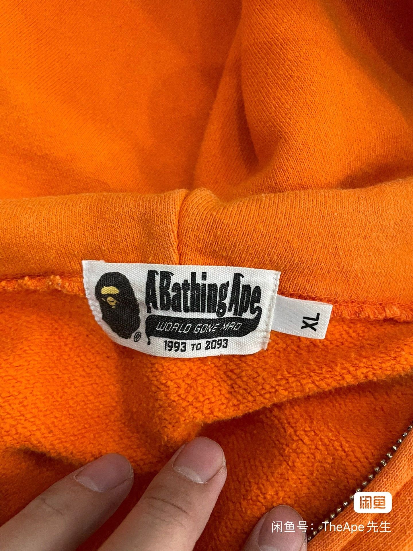 Bape Bape Orange Shark Sweatshirt Pullover Size US XL / EU 56 / 4 - 4 Thumbnail