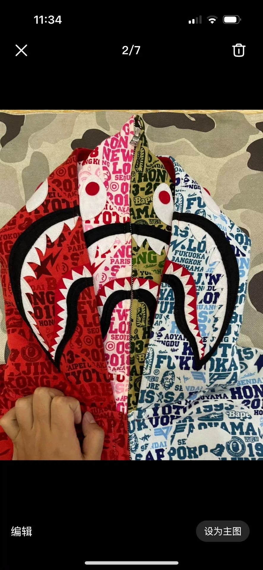 Bape Bape Shark Sweatshirt Pullover Size US M / EU 48-50 / 2 - 2 Thumbnail
