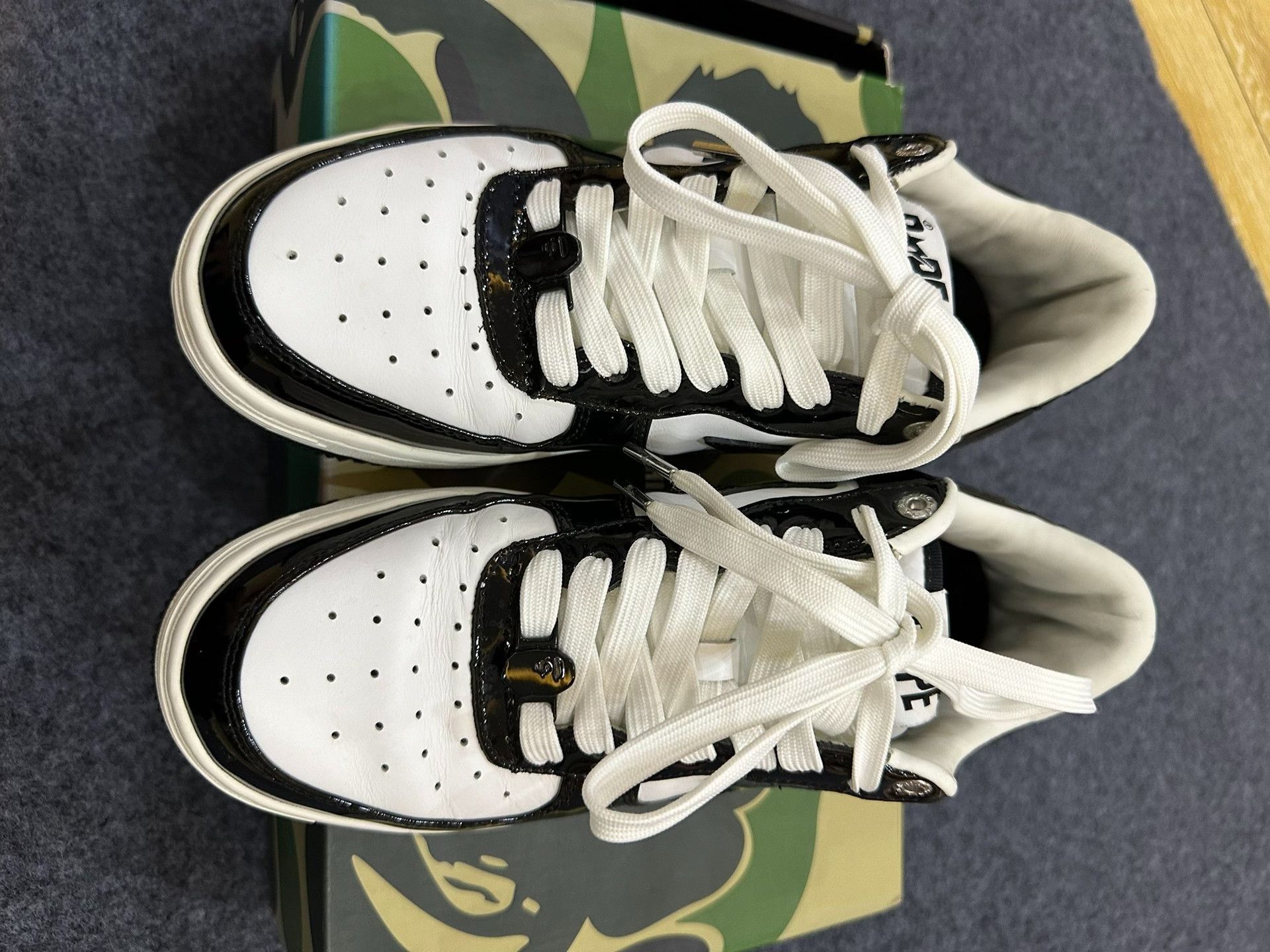 Bape Bape Ta Black-white Shark Shoes Size US 12 / EU 45 - 3 Thumbnail