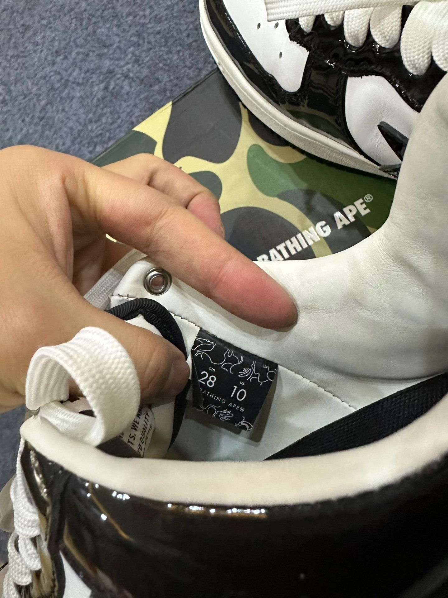 Bape Bape Ta Black-white Shark Shoes Size US 12 / EU 45 - 9 Thumbnail