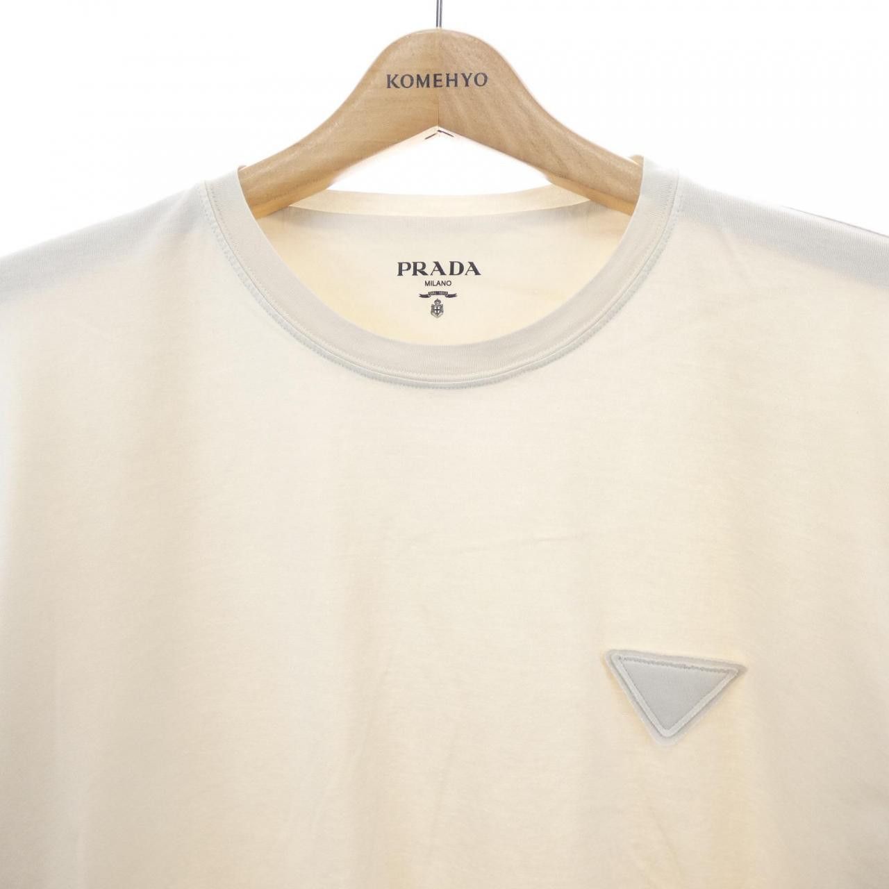 Prada Prada Prada Triangle Logo Cotton T Shirt Textile T-Shirts UJN852S23213CC DUTY FREE for USA Size ONE SIZE - 5 Thumbnail