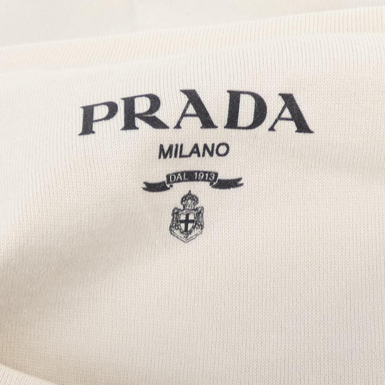 Prada Prada Prada Triangle Logo Cotton T Shirt Textile T-Shirts UJN852S23213CC DUTY FREE for USA Size ONE SIZE - 4 Thumbnail