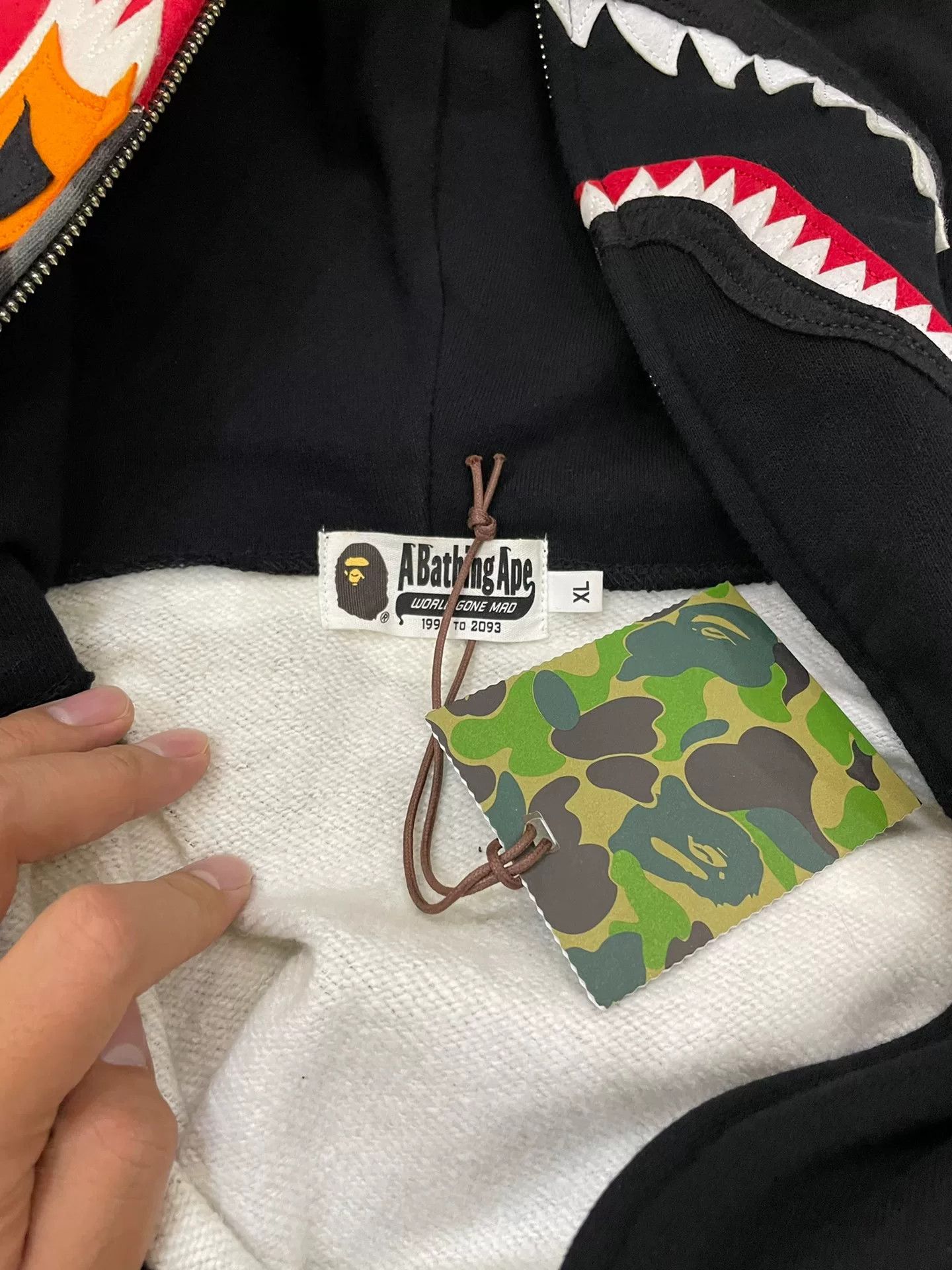 Bape Bape Shark Sweatshirt Pullover Size US XL / EU 56 / 4 - 4 Thumbnail