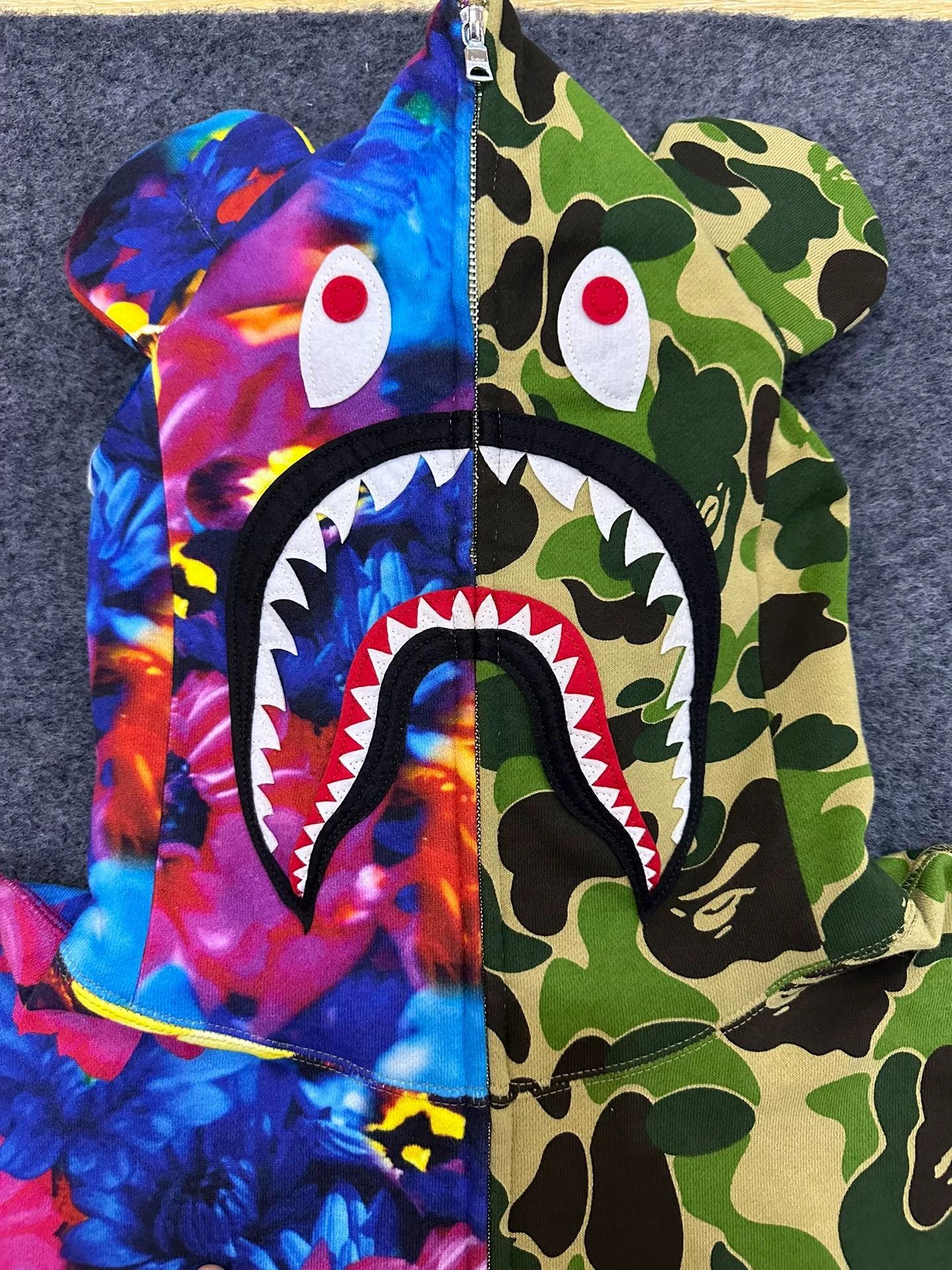 Bape Bape X Multi Shark Sweatshirt Pullover Size US XXL / EU 58 / 5 - 3 Thumbnail