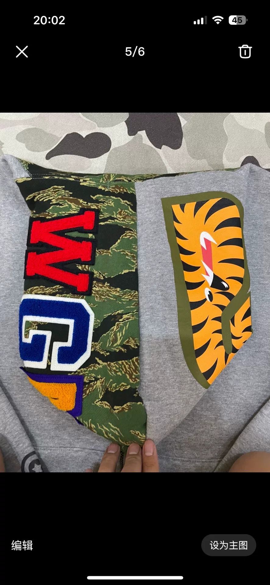 Bape Bape Gray Shark Sweatshirt Pullover Size US XL / EU 56 / 4 - 4 Thumbnail