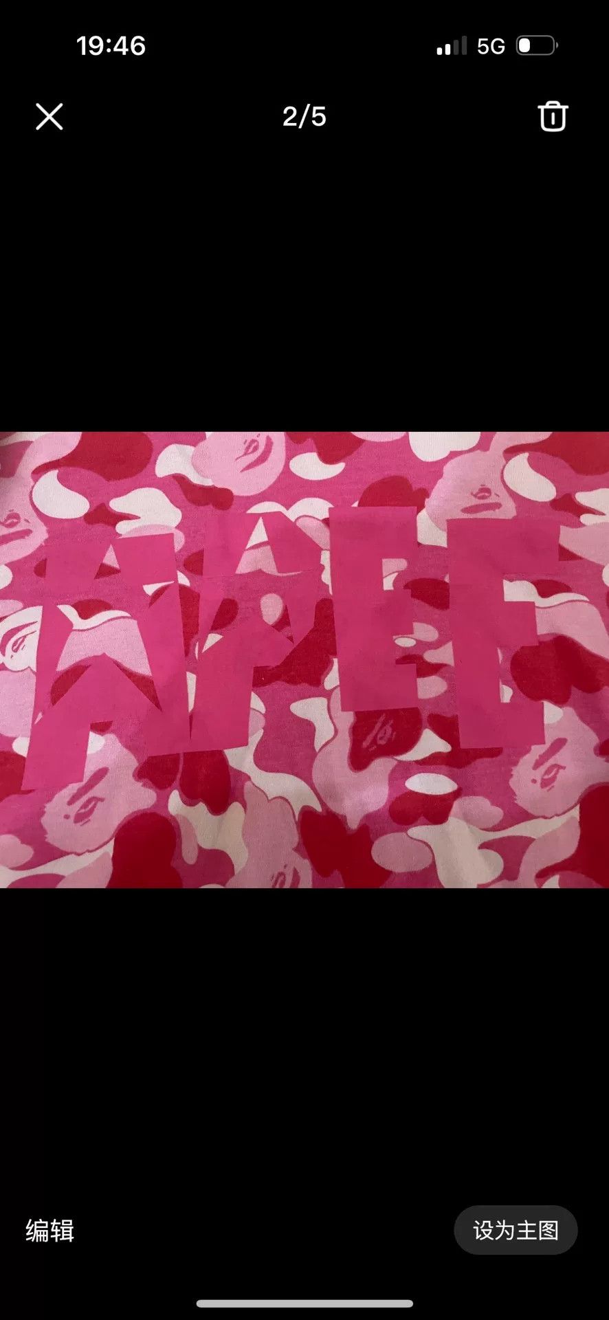 Bape Bape T Pink Shark Long Sleeve Tee Size US S / EU 44-46 / 1 - 2 Thumbnail