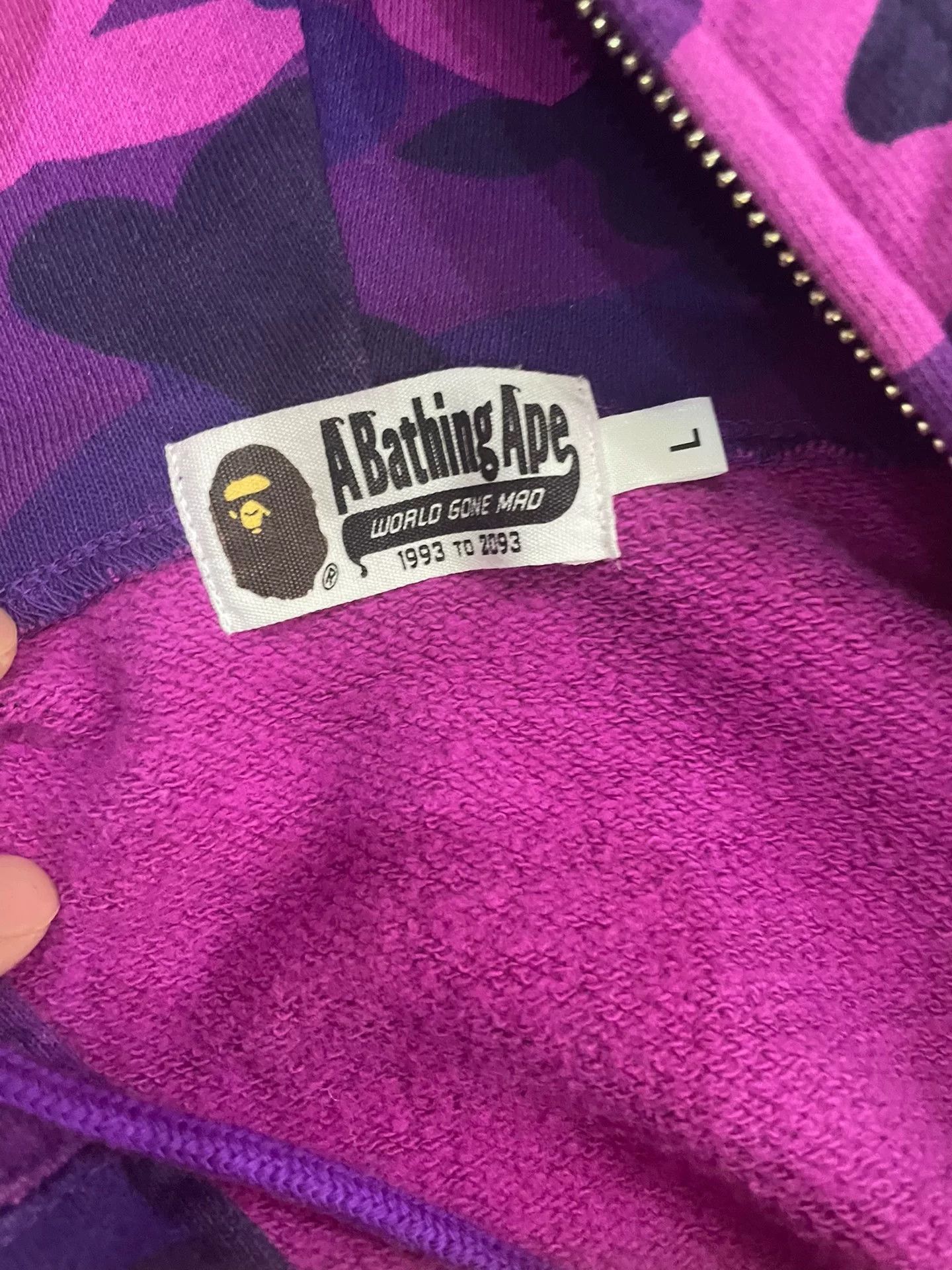 Bape Bape Purple Shark Sweatshirt Pullover Size US L / EU 52-54 / 3 - 4 Thumbnail