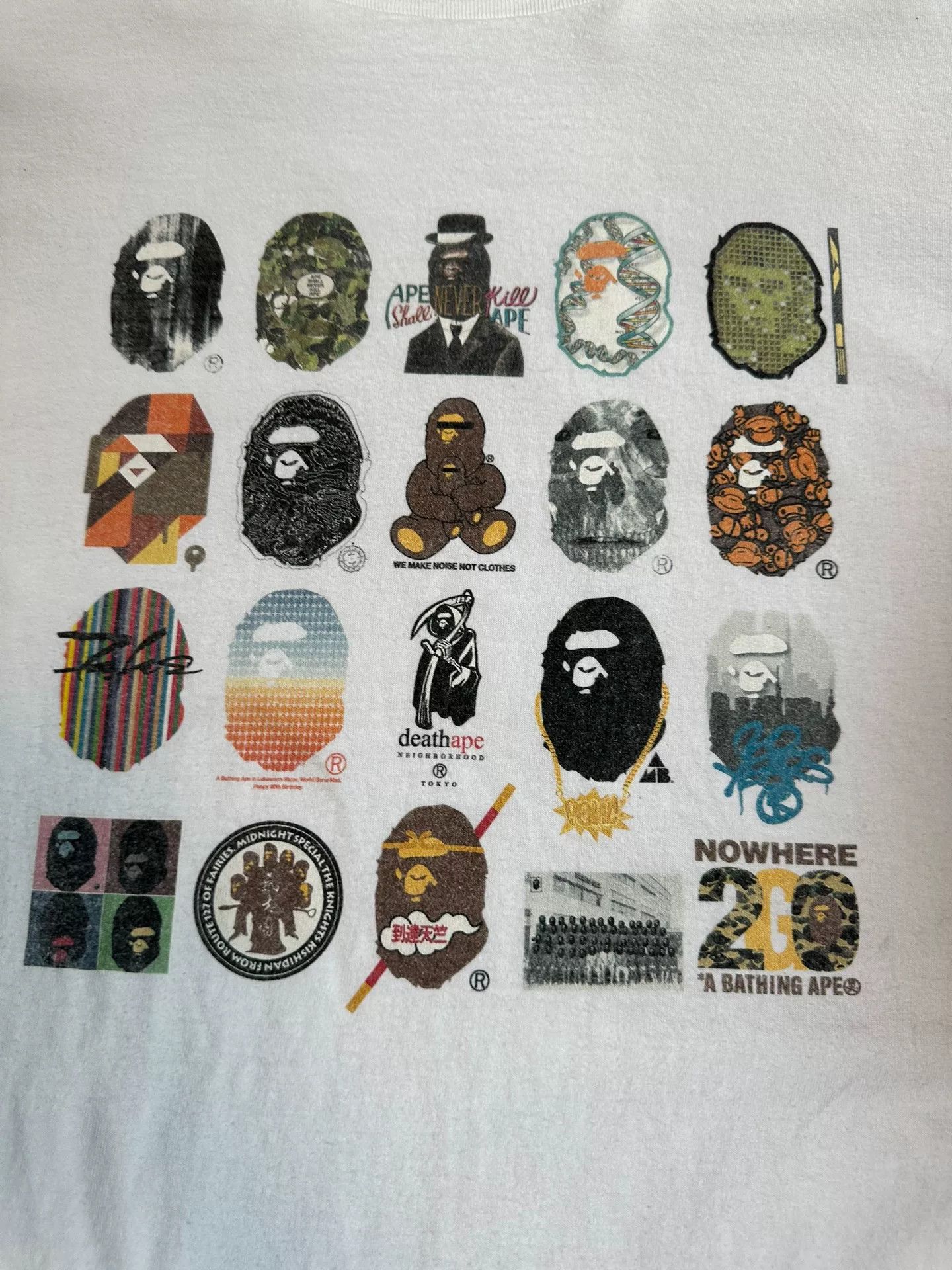 Bape Bape Ogo Multi Glow T-Shirt Casual Size US XL / EU 56 / 4 - 5 Thumbnail