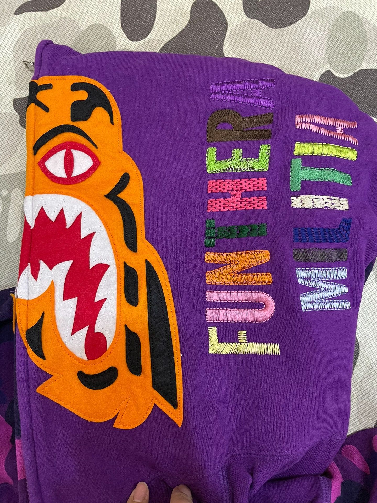 Bape Bape Purple Shark Sweatshirt Pullover Size US L / EU 52-54 / 3 - 4 Thumbnail