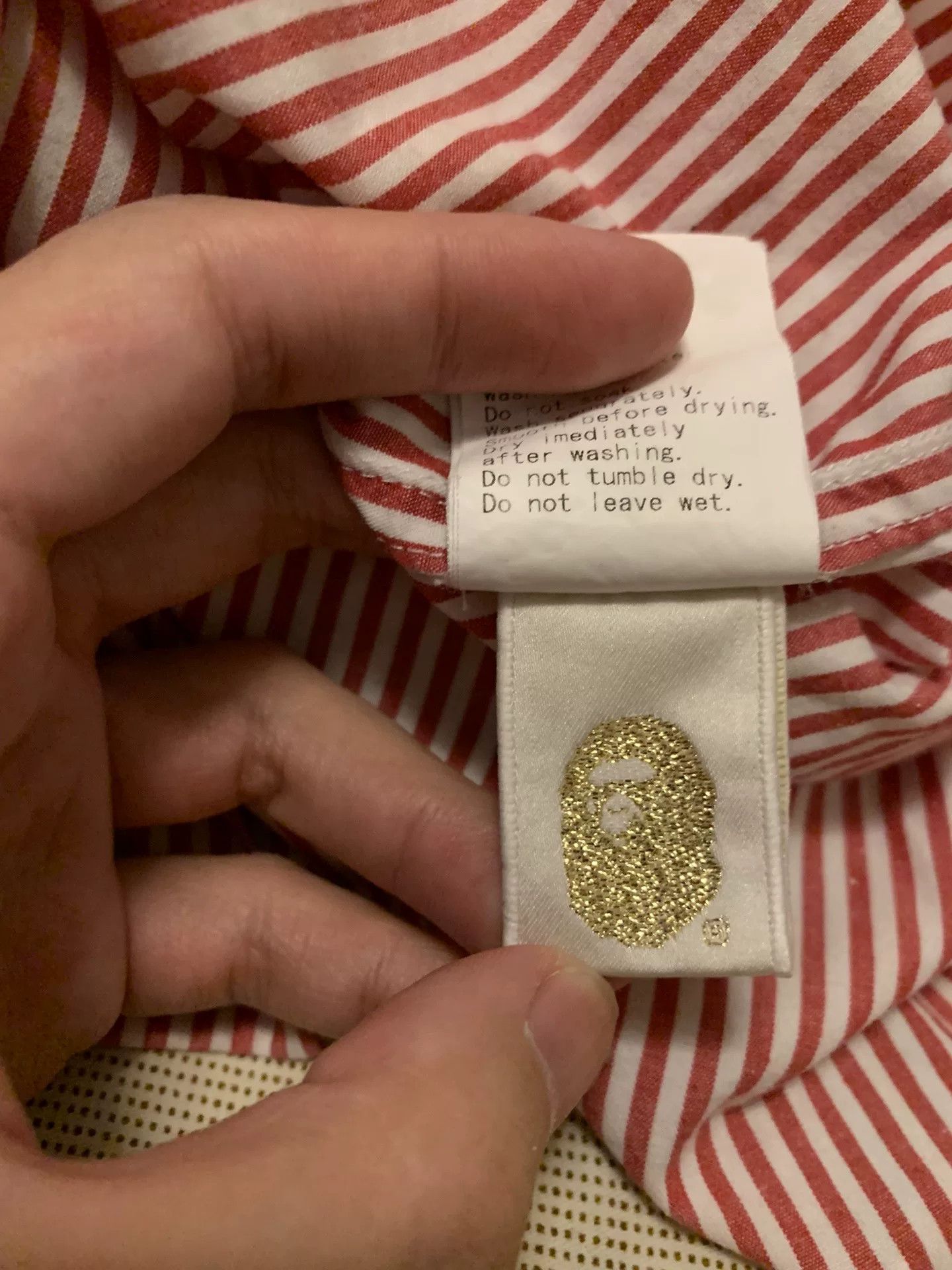 Bape Bape Striped Pink Shirt L Men Size US L / EU 52-54 / 3 - 7 Thumbnail