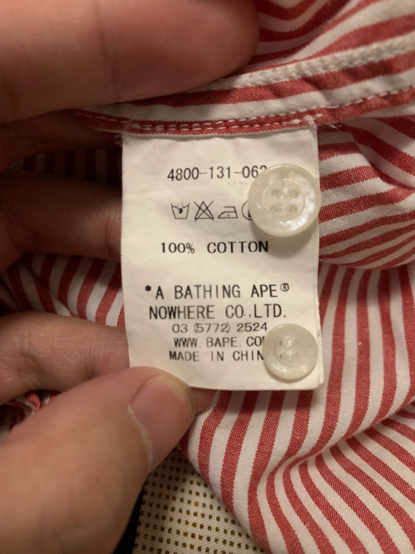 Bape Bape Striped Pink Shirt L Men Size US L / EU 52-54 / 3 - 5 Thumbnail