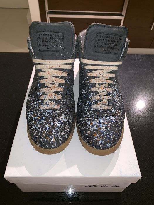 Maison margiela paint discount splatter mid tops grailed