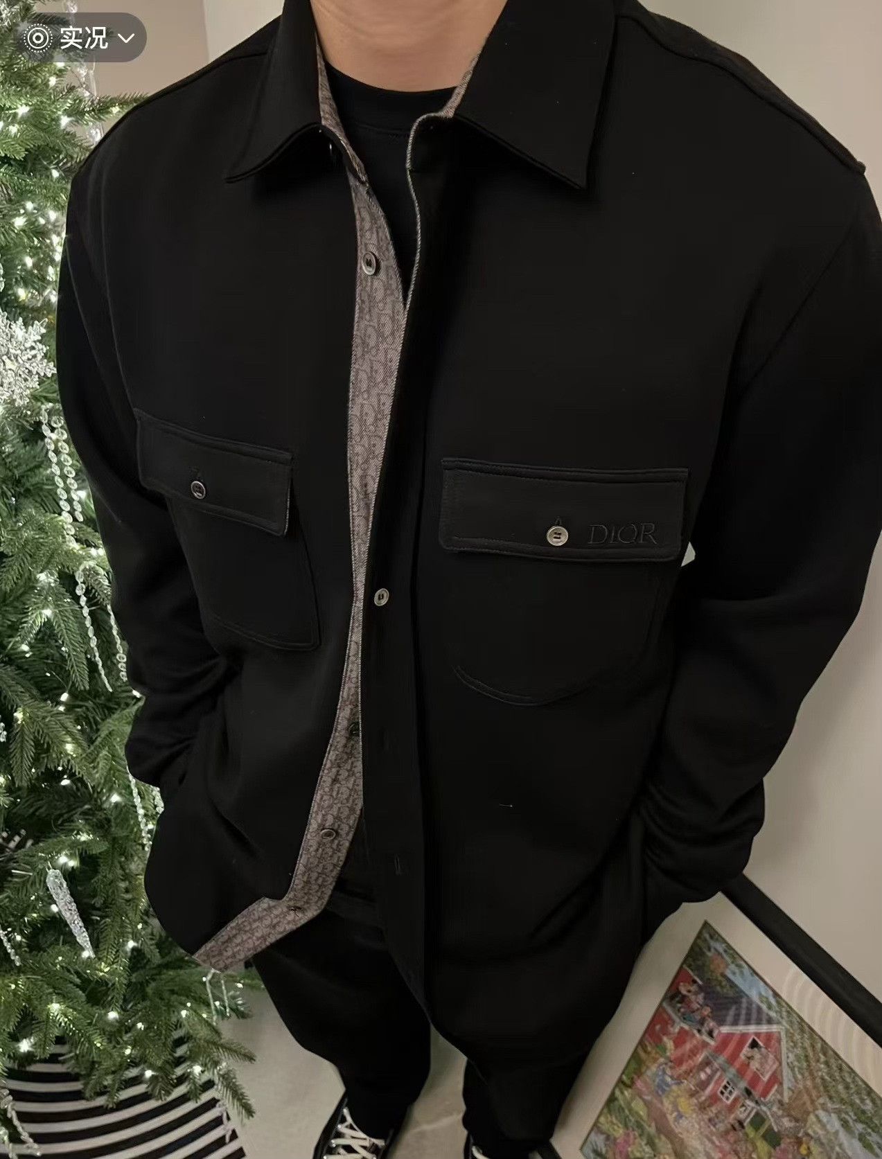 Dior DIOR Black Wool-Lined Logo Shirt Coat Size US XS / EU 42 / 0 - 7 Thumbnail