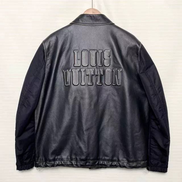 Louis Vuitton Louis Vuitton Men's Solid Letter Print Leather Jacket Size US L / EU 52-54 / 3 - 2 Thumbnail