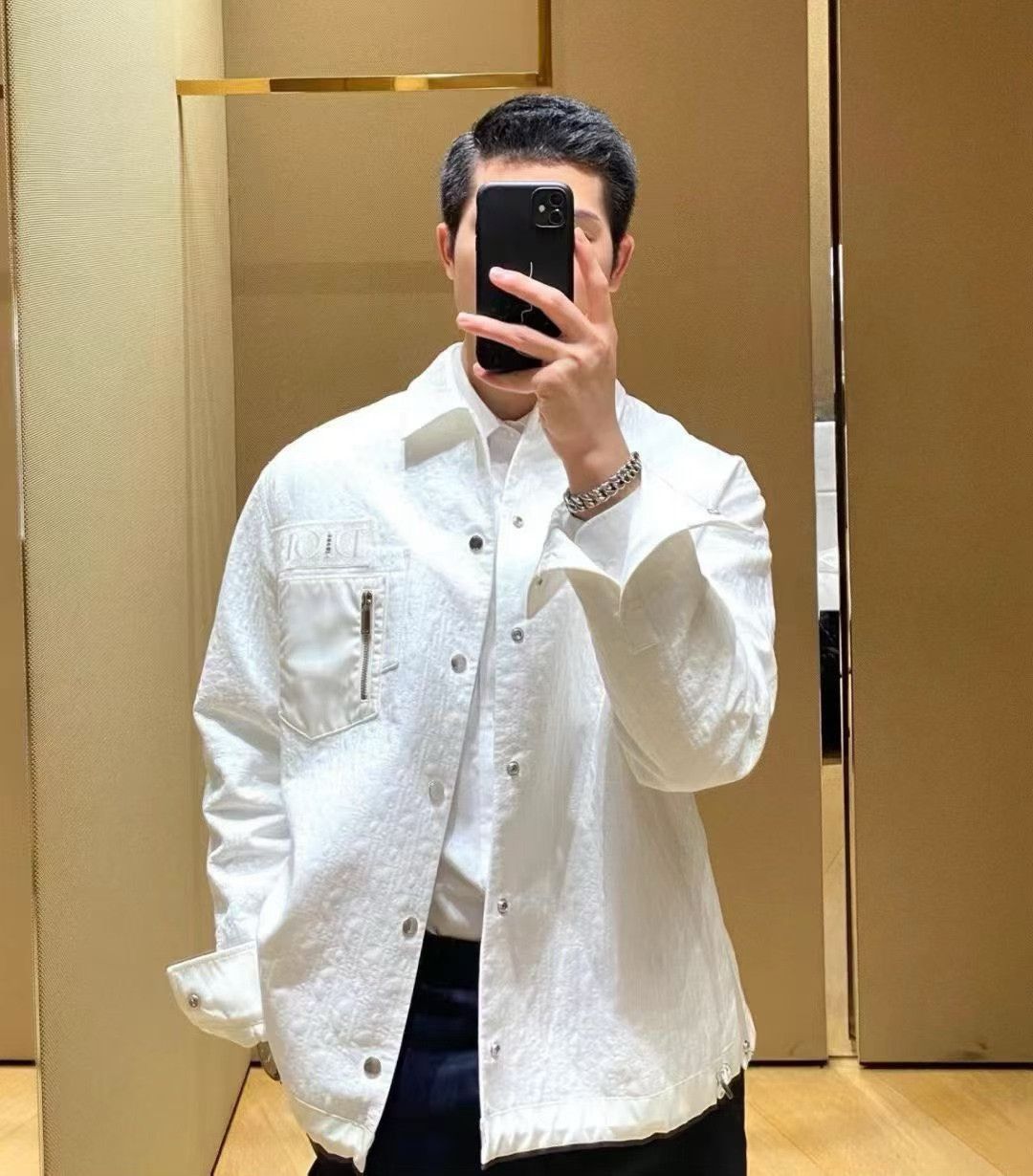 Sacai DIOR x Sacai White Long-Sleeve Shirt Jacket Size US S / EU 44-46 / 1 - 5 Thumbnail