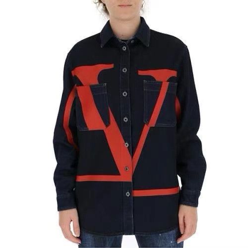 Valentino Valentino Big Logo Denim Shirt Jacket Size US M / EU 48-50 / 2 - 7 Thumbnail