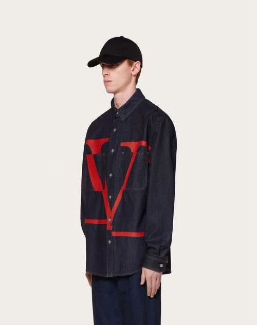 Valentino Valentino Big Logo Denim Shirt Jacket Size US M / EU 48-50 / 2 - 9 Thumbnail